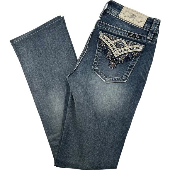 Vintage y2k Women's Low Rise Miss Me Medium Wash Blue Denim Chloe Bootcut Jeans - Picture 1 of 7